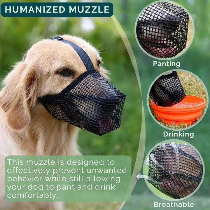Breathable AirMesh dog muzzle ensures ultimate comfort for pets during training and walks.