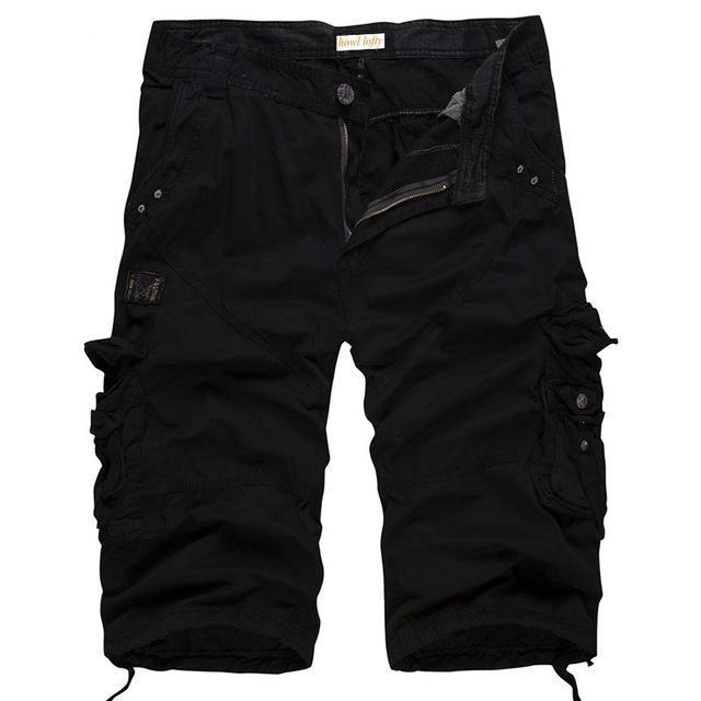 Close-up of durable men's army cargo shorts fabric, highlighting comfort, ruggedness, and stylish army look.