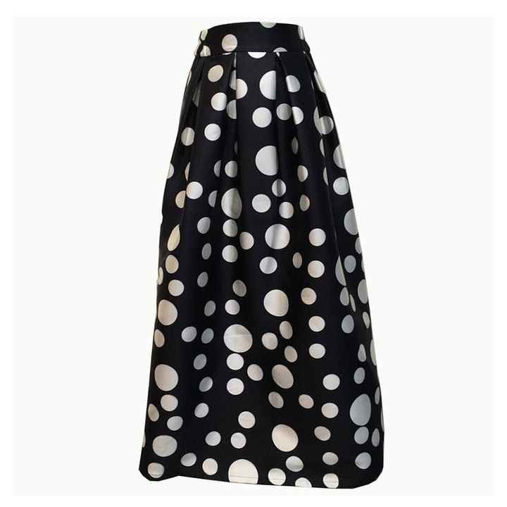 Chic women's elegant polka dot A-line skirt, perfect for a sophisticated look, office or special events.
