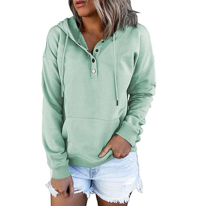Chic women's casual pullover sweatshirt, featuring an elegant designer touch for everyday comfort.