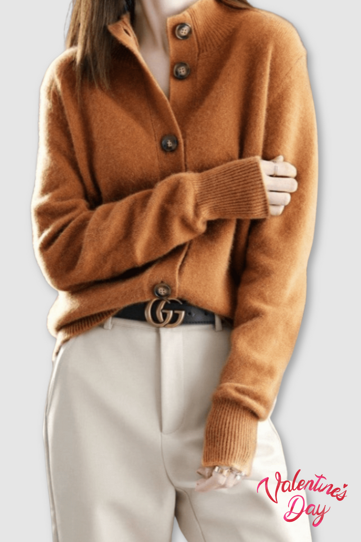 Women's elegant button cardigan, a timeless knit for versatile style.