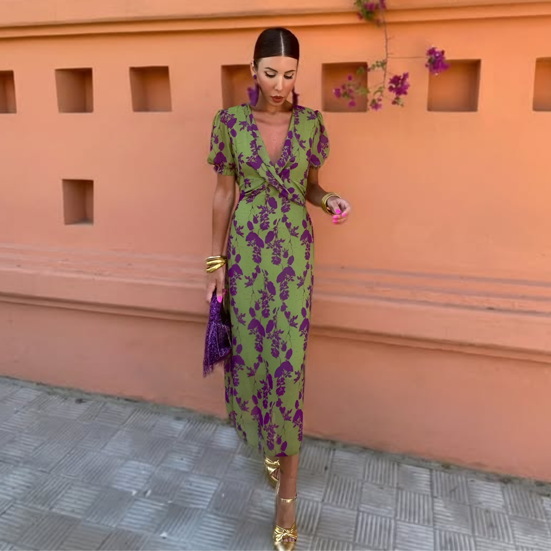 Lightweight women's summer maxi dress for beach vacations. This comfy flowy dress offers effortless style.