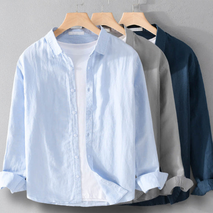 Men's relaxed fit casual shirt. Long sleeve button-up for comfortable everyday style and versatile fashion.