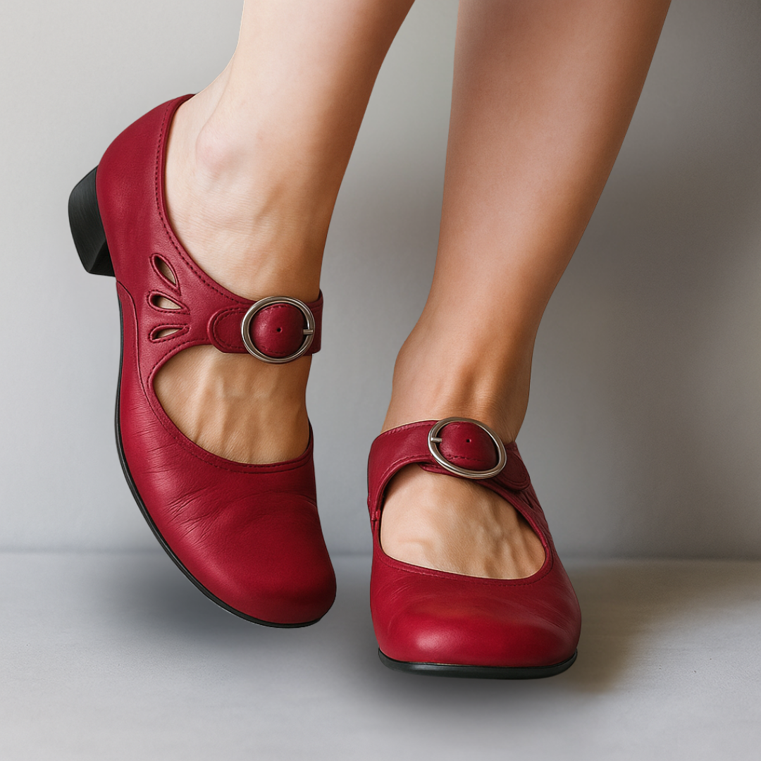 Stylish women's Mary Jane footwear, designed with a chic buckle strap and sturdy block heel for versatile everyday style.