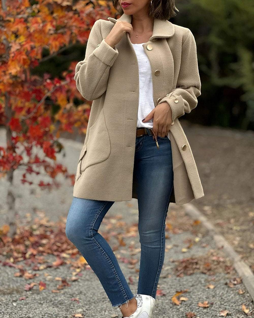 Elegant women's jacket featuring a stylish side knot and tie detail. Chic & versatile fashion jacket.