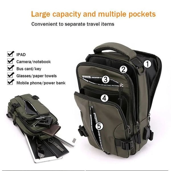 Rugged men's waterproof messenger bag, durable cross-body design for daily carry.