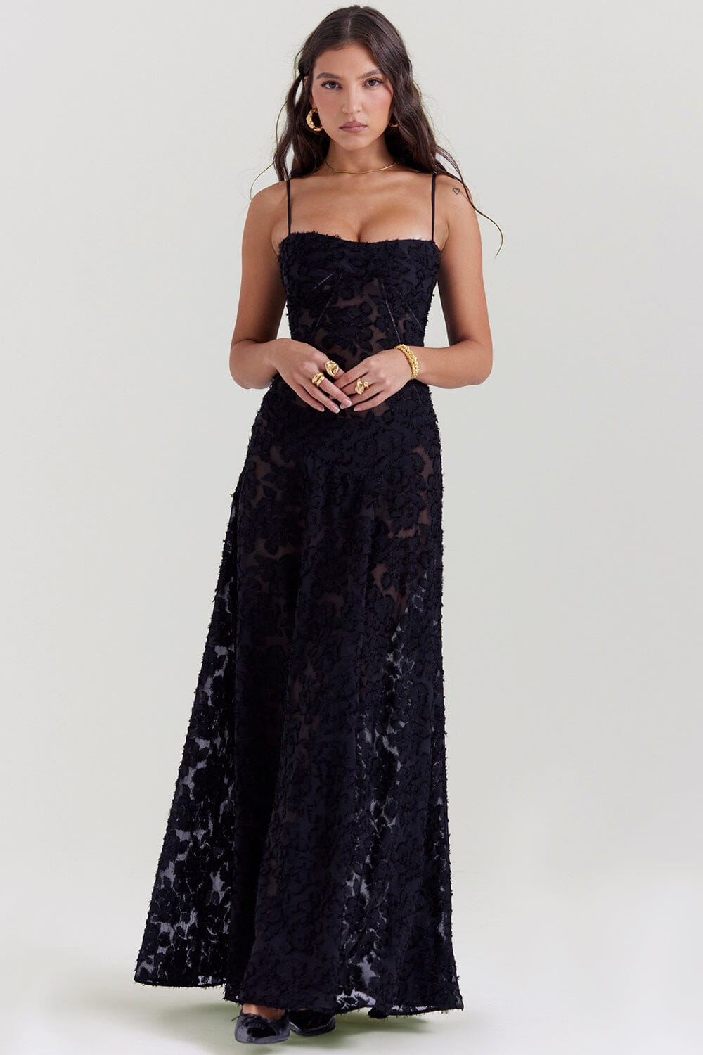 Graceful women's elegant maxi dress, a long flowy design for timeless style and ultimate comfort.
