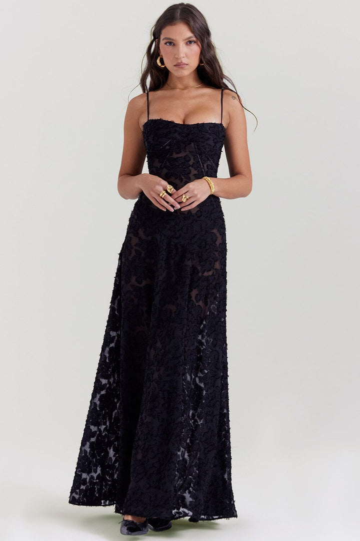 Graceful women's elegant maxi dress, a long flowy design for timeless style and ultimate comfort.