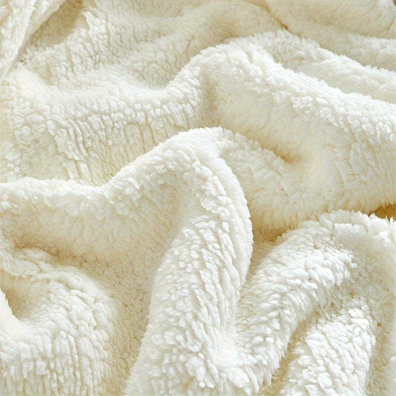 Warm & comfortable sherpa fleece blanket, perfect for snuggling in your living room, bedroom, or home space.