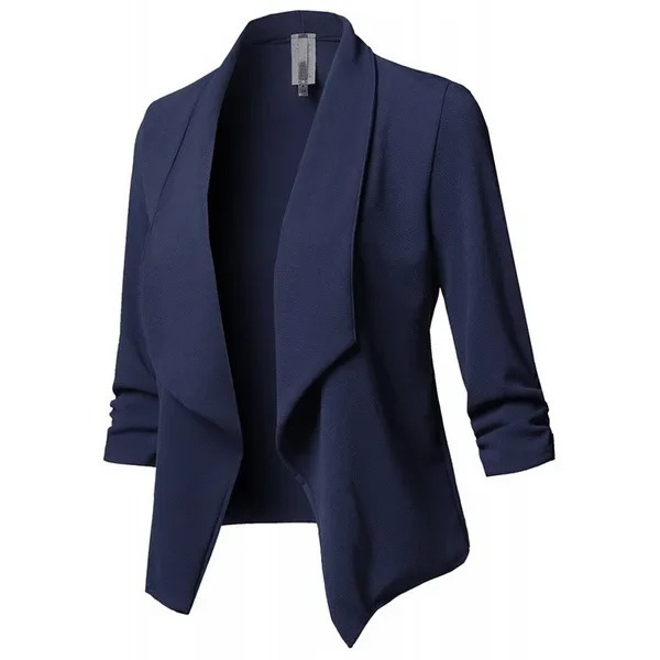 Lightweight women's open front blazer, ideal for all season office wear. Elegant and professional.