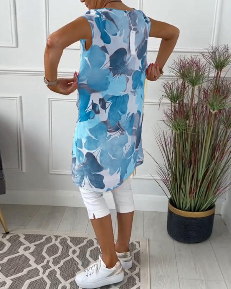 Lightweight women's floral dress, knee-length, effortless casual style for everyday spring.