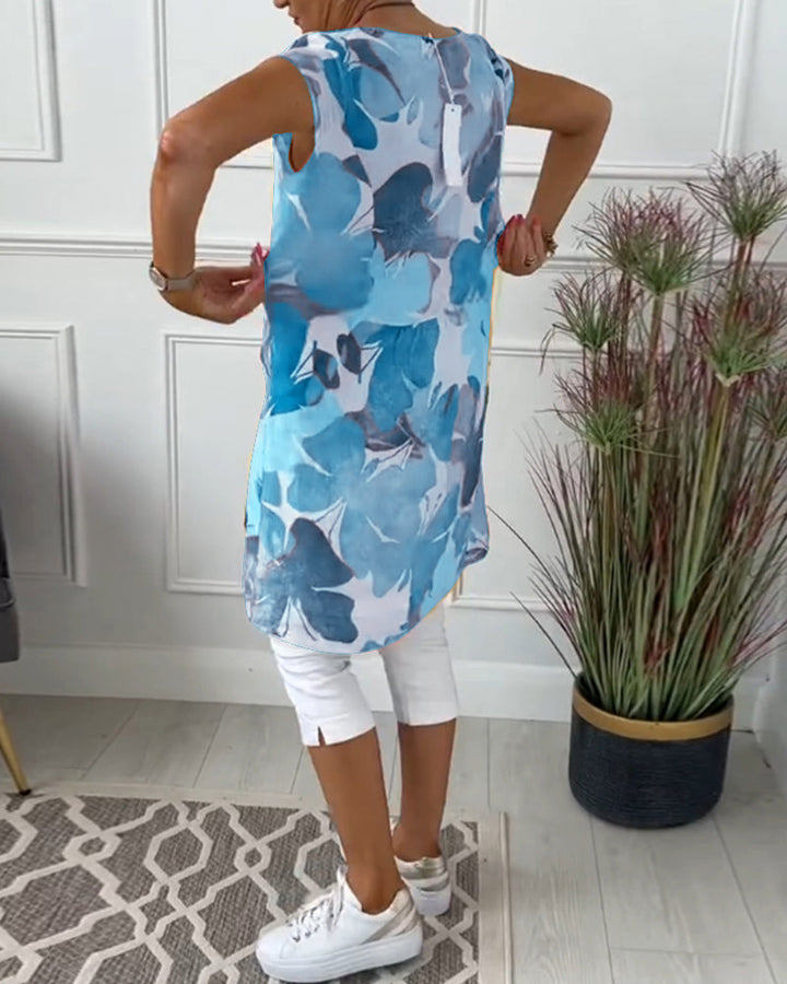 Lightweight women's floral dress, knee-length, effortless casual style for everyday spring.