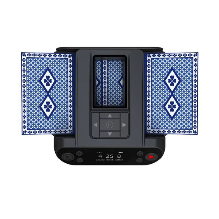 Fast automatic card shuffler & dealer for quick, fair poker and blackjack games.