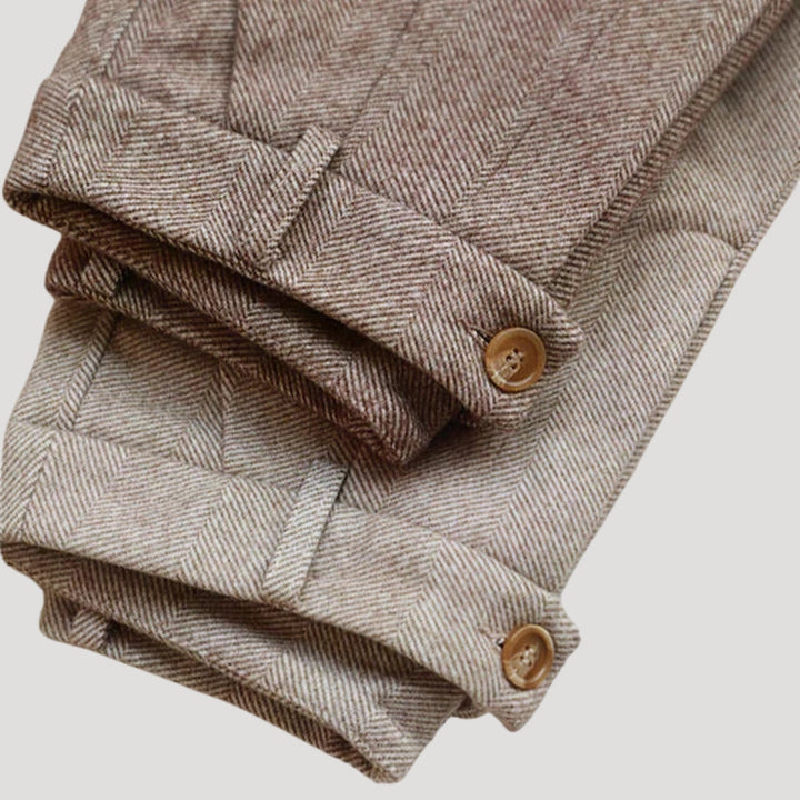 Spring fashion men's tailored ankle-length pants. Versatile smart casual trousers for office wear.
