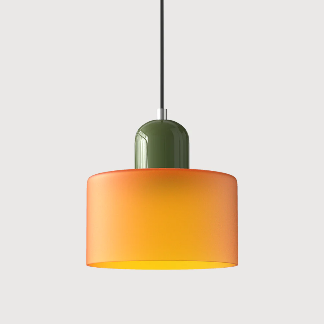 Warm glow retro pendant lamp, clear glass, adjustable, for cozy living spaces.