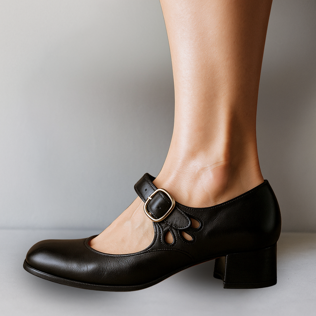 Classic Mary Jane shoes for women featuring a stylish buckle strap and supportive block heel for comfortable all-day wear.