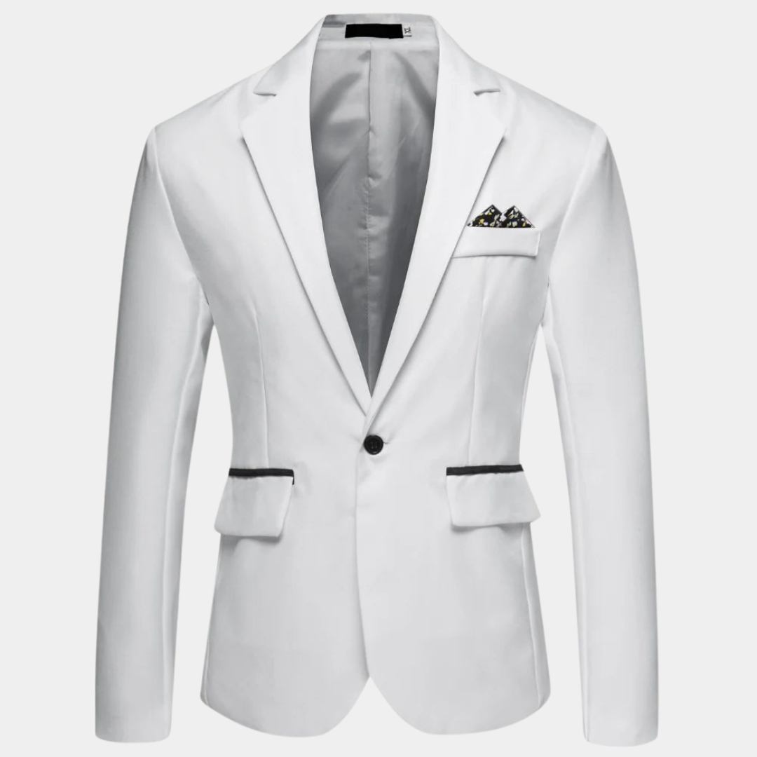 Comfortable & stylish men's slim fit blazer, a modern suit jacket for all-season men's fashion apparel.