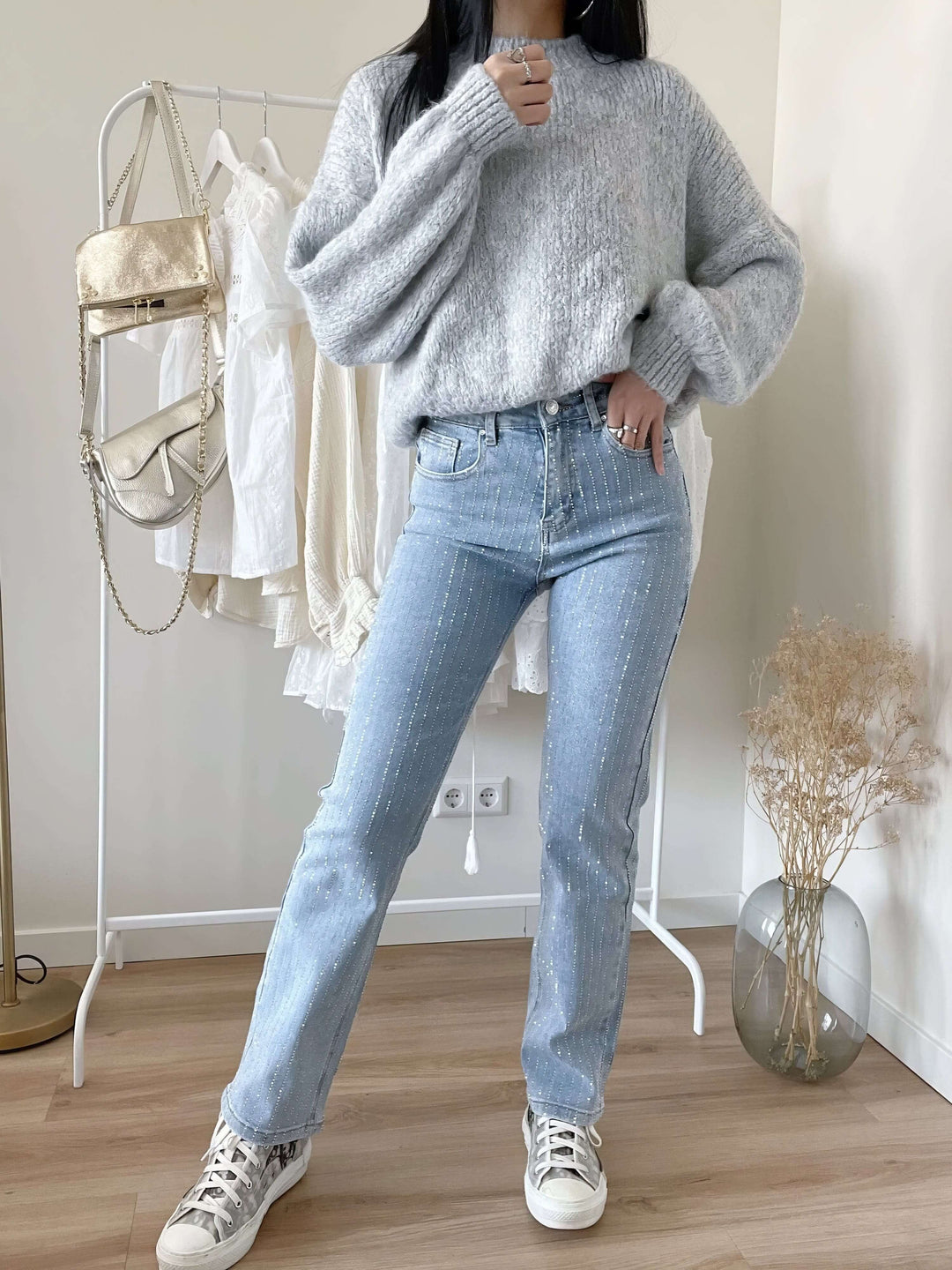 Women's Embellished Straight Leg Jeans