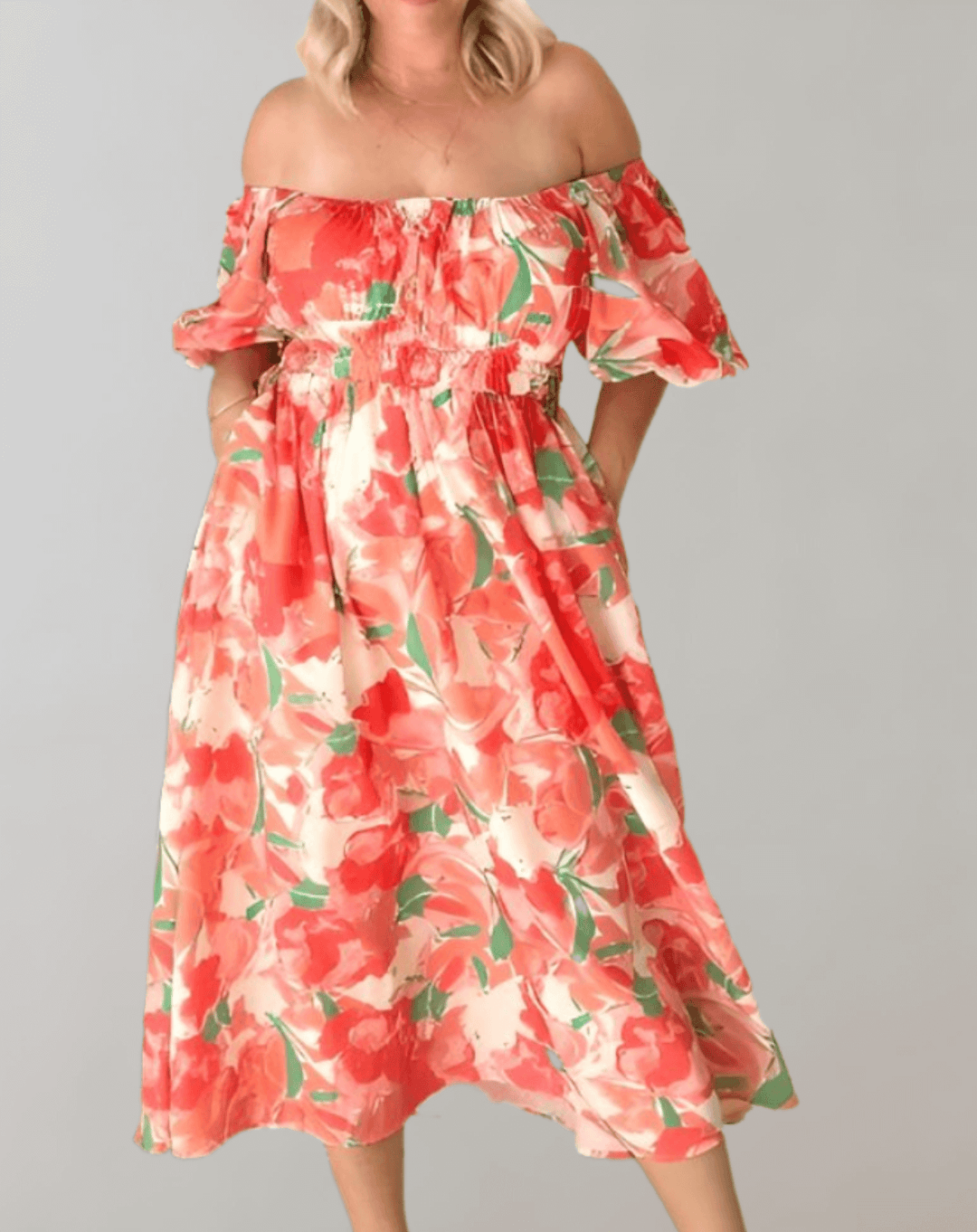 Women's Summer V-Neck Midi Dress