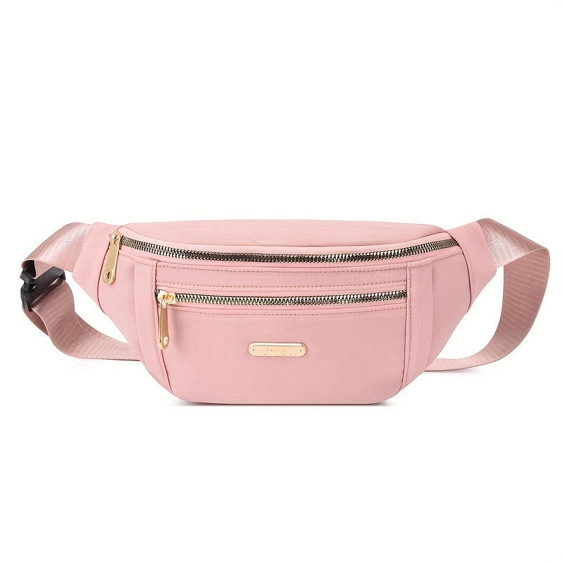 Women's lightweight bum bag with adjustable strap & multi-zip pockets, ideal for everyday carry.