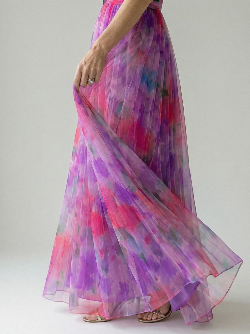 Women's comfortable sleeveless maxi dress, flowing wrap design for summer style.