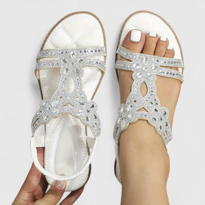 Versatile women's beaded sandals combining orthopedic support with a stylish, walkable design for comfort.