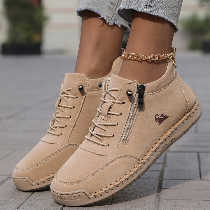 Orthopedic women's sneakers with zipper for easy on/off, providing pain relief & all-day comfort.