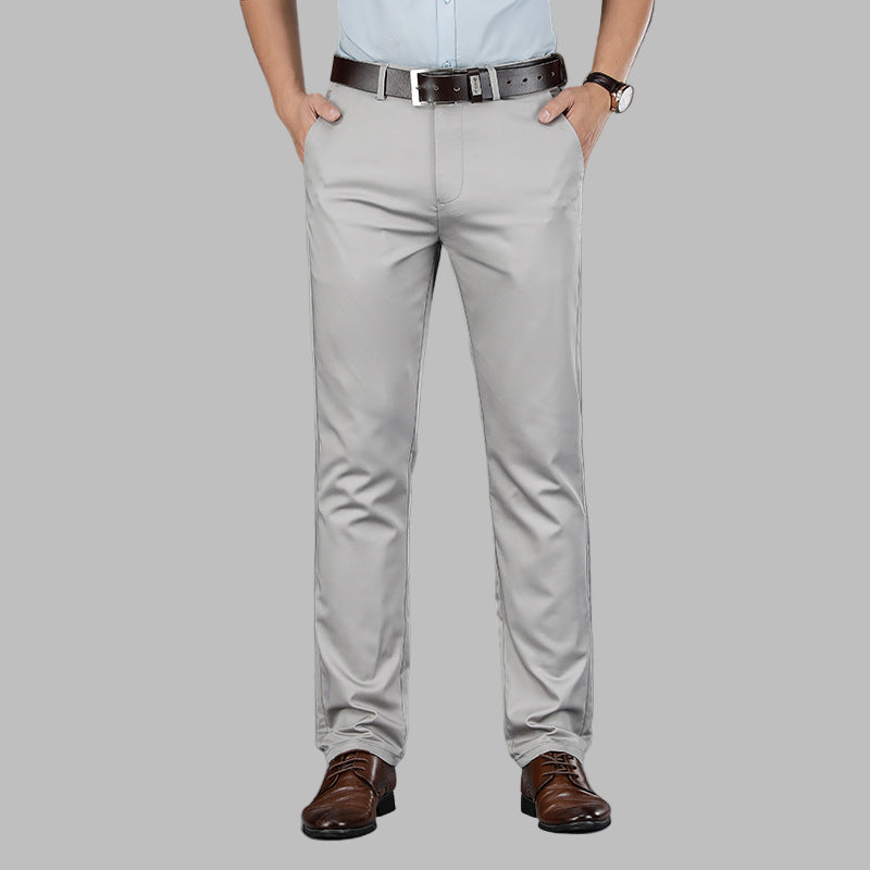 Versatile men's slim fit chino trousers, combining sleek modern design with ultimate comfort for any occasion.