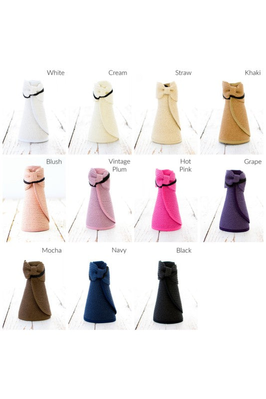 Elegant foldable sun visor for women, wide brim offers excellent UV protection for summer days.