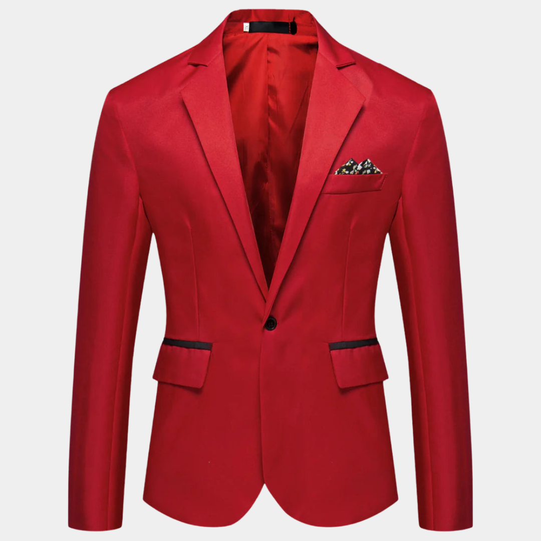 Sleek men's slim fit blazer in modern design, ideal for a contemporary men's fashion look.