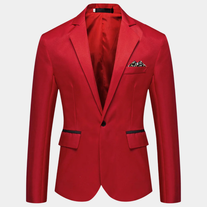 Sleek men's slim fit blazer in modern design, ideal for a contemporary men's fashion look.