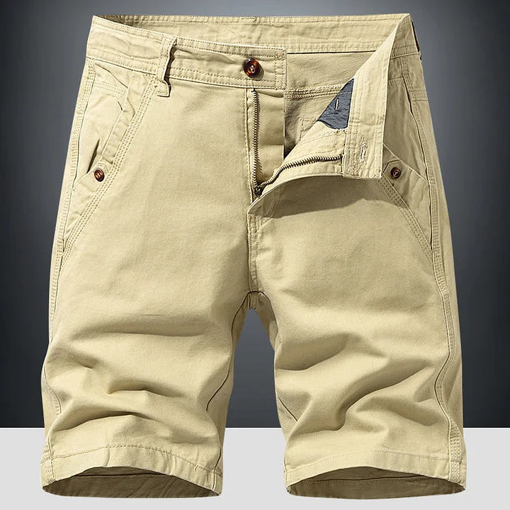 Lightweight men's chino shorts, ideal for versatile summer casual wear. Relaxed fit for ultimate comfort.