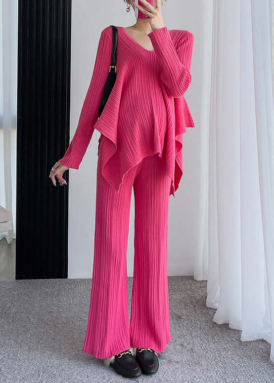 Women's Two-Piece Set with V-Neck