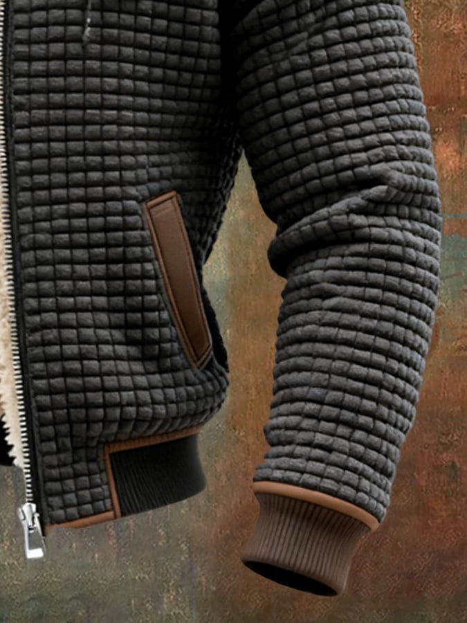 Men's fashion: stylish quilted jacket, providing warmth and comfort as winter outerwear and seasonal layering.
