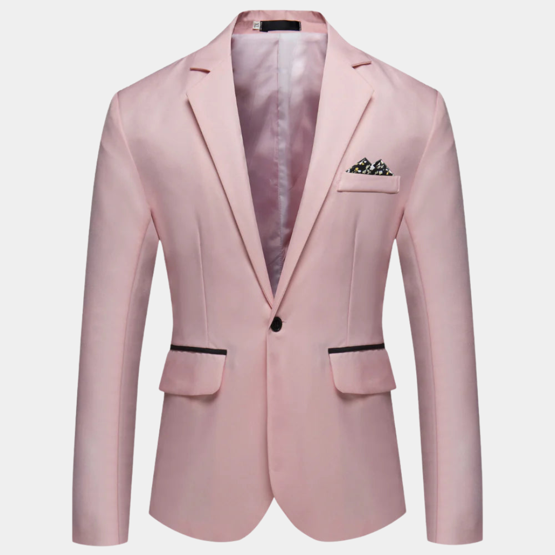 Versatile men's blazer, suitable for formal wear or a chic casual blazer style. All-season apparel.