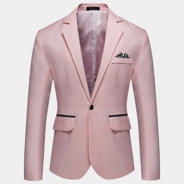 Versatile men's blazer, suitable for formal wear or a chic casual blazer style. All-season apparel.