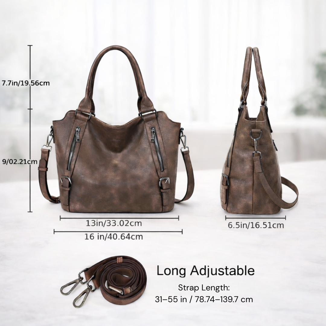 Women's classic quilted faux leather bag, adjustable strap for shoulder or crossbody wear.