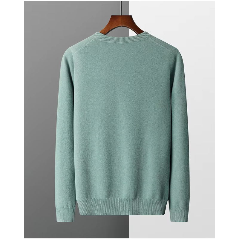 Casual men's long sleeve V-neck knit pullover, soft & comfortable for everyday wear. Versatile style.