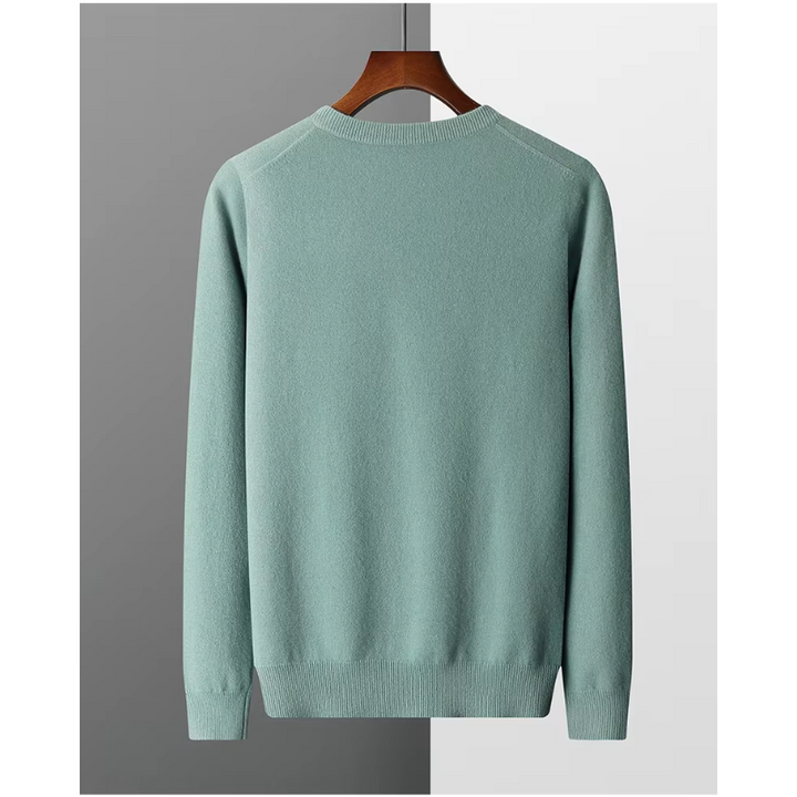 Casual men's long sleeve V-neck knit pullover, soft & comfortable for everyday wear. Versatile style.