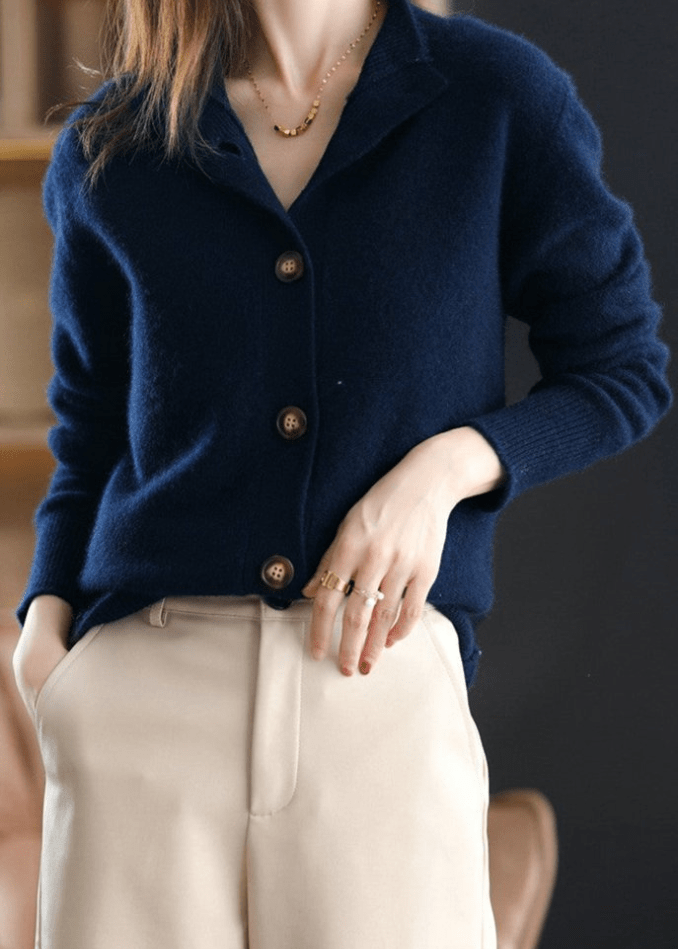 Cozy women's button-up cardigan, a versatile layering piece for all seasons.