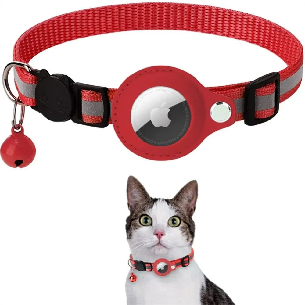 Multi-color striped cat collar with a safety release, a cheerful & secure cat accessory.