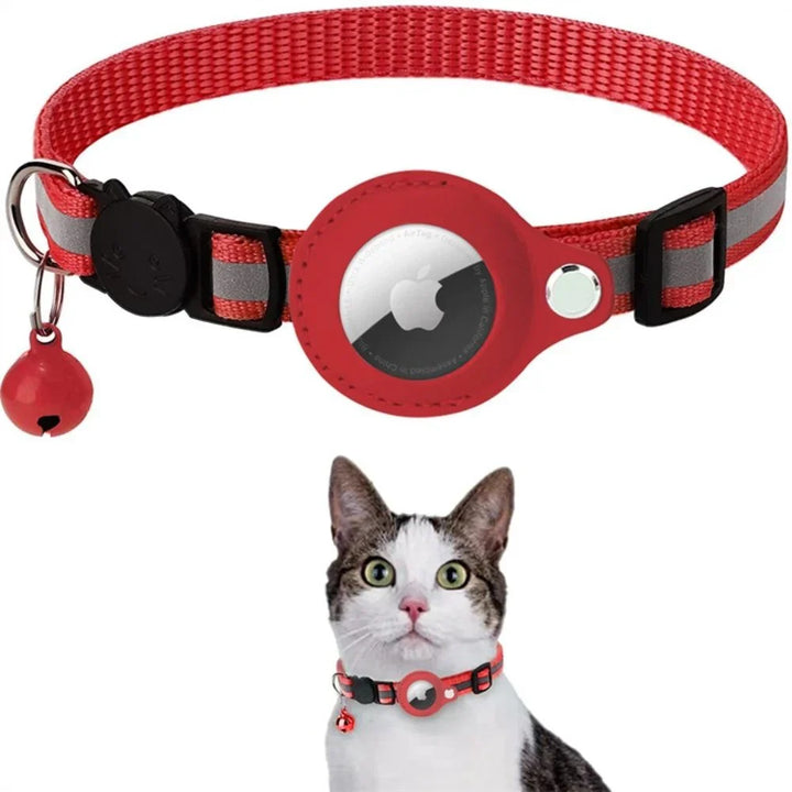 Multi-color striped cat collar with a safety release, a cheerful & secure cat accessory.