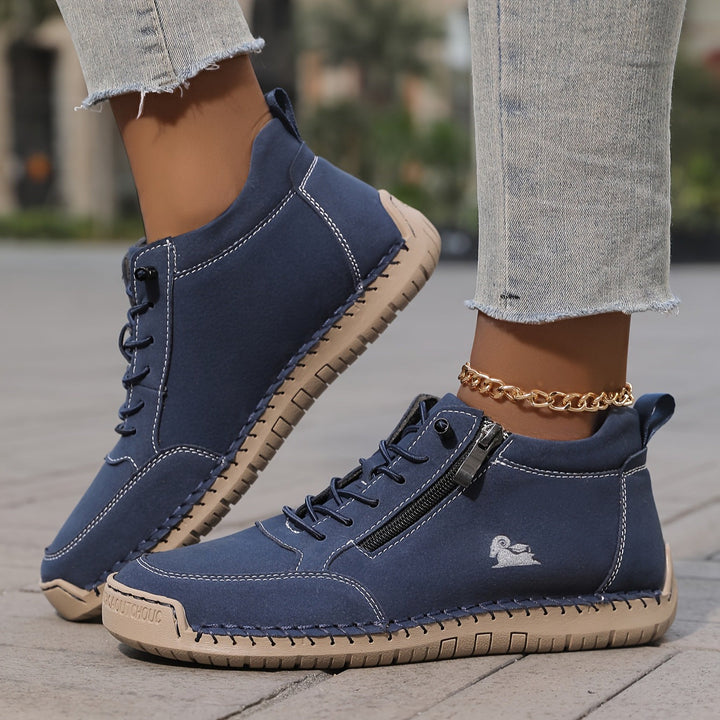 Zippered women's comfort sneakers, orthopedic design for superior support & active lifestyle.