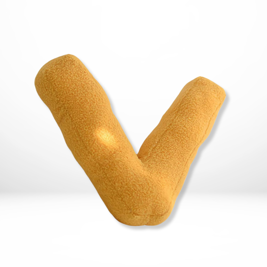 Chic velvet 'Z' letter cushion, enhancing personalized home decor with a sophisticated touch.