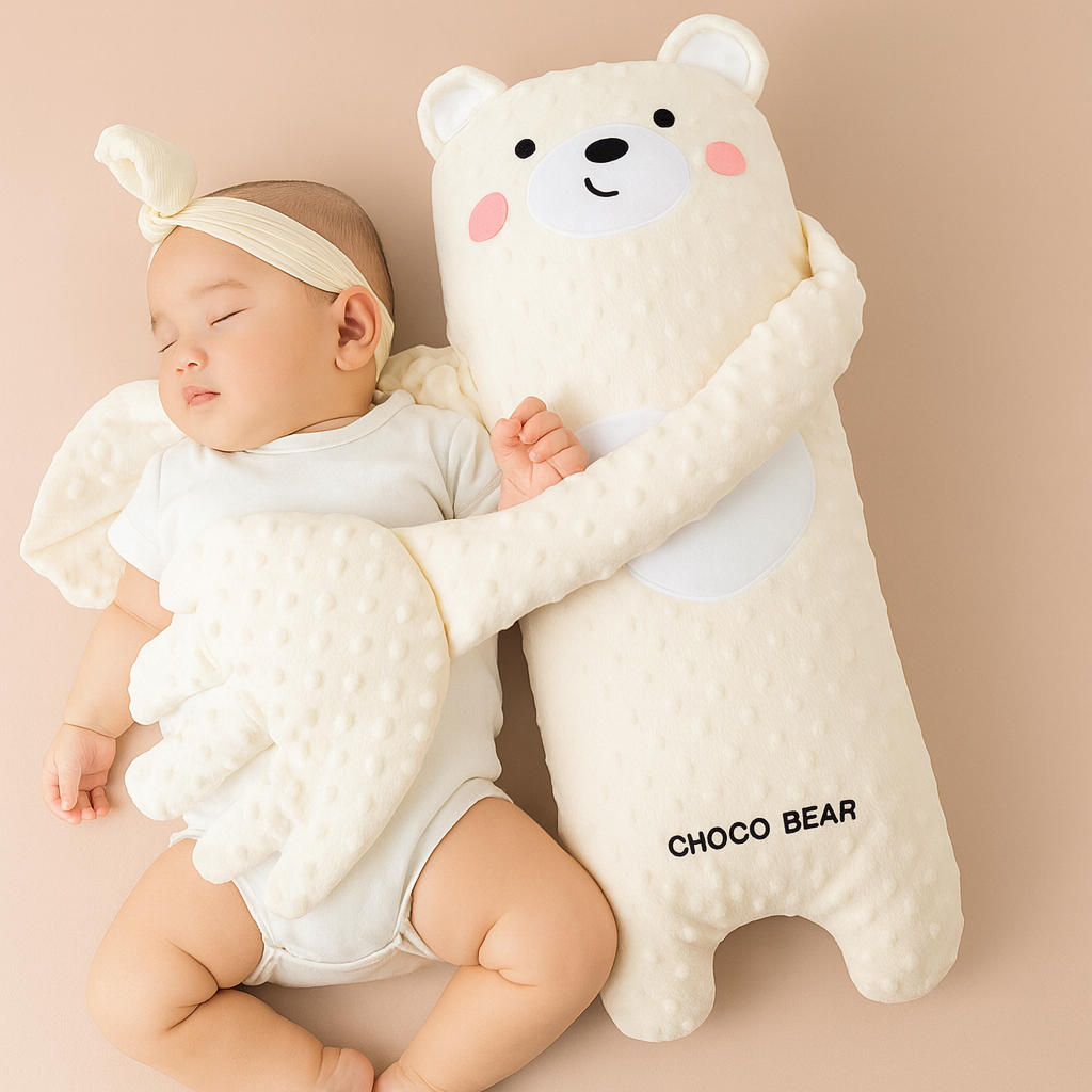 Soft lion Cuddle Buddy SnoozyHug stuffed animal, comforting plush toy for peaceful baby sleep.