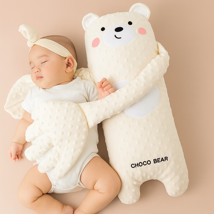Soft lion Cuddle Buddy SnoozyHug stuffed animal, comforting plush toy for peaceful baby sleep.