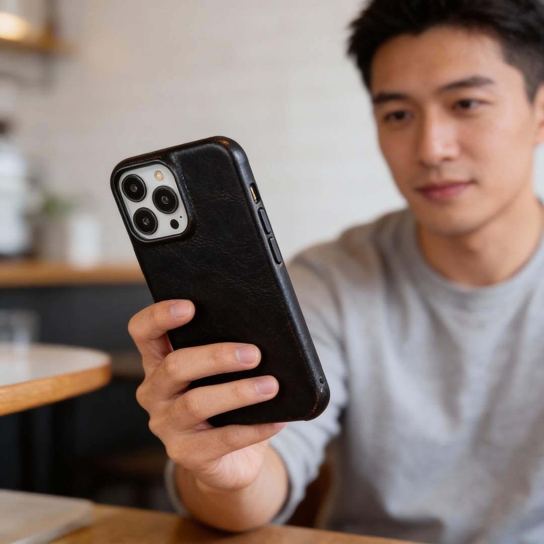 Wireless charging compatible protective iPhone case with durable shockproof design.