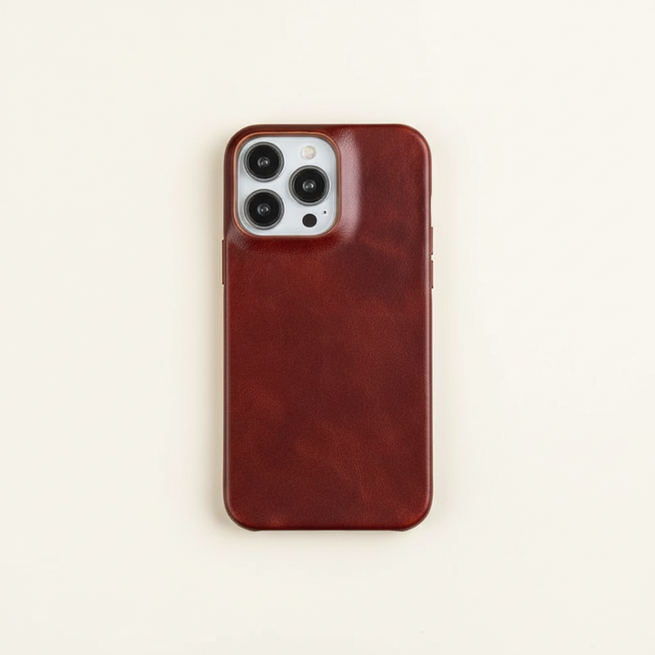 Essential phone accessory: durable, protective leather iPhone cover with shock absorption.