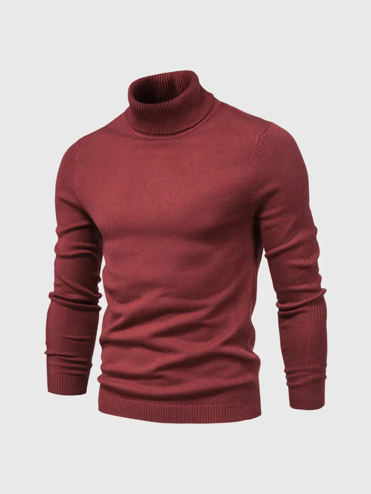 Men's classic turtleneck sweater. Versatile winter fashion essential.