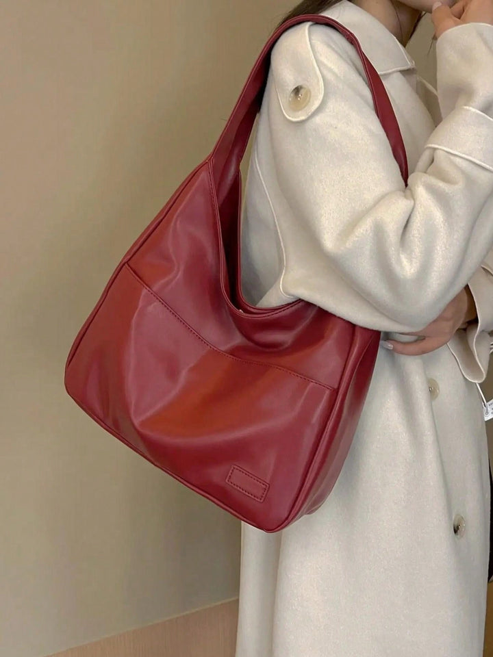 Women's versatile vegan leather shoulder bag. An everyday tote/satchel, perfect for work, school & chic style.